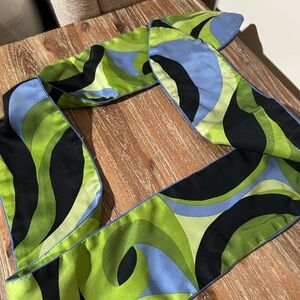 Emilio Pucci Inspired Green and Blue Abstract Scarf